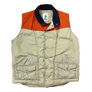 Vintage Unisex Sierra Designs Nylon Vest Color Block 42”Chest Snap Front Pockets